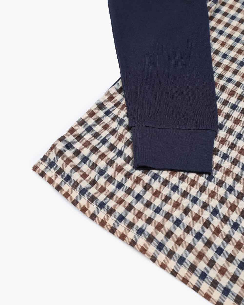 Polo manica lunga Aquascutum Active ICONIC FRONT POLO L/S Blu - Foto 4