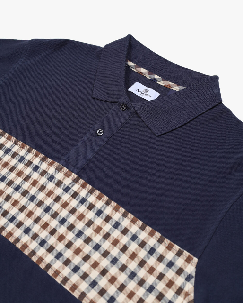 Polo manica lunga Aquascutum Active ICONIC INSERT POLO L/S Blu - Foto 2