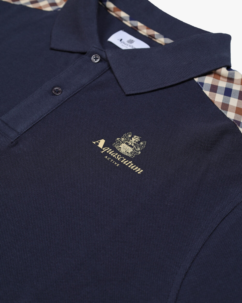 Polo manica lunga Aquascutum Active STRIPES PIQUET POLO L/S Blu - Foto 2