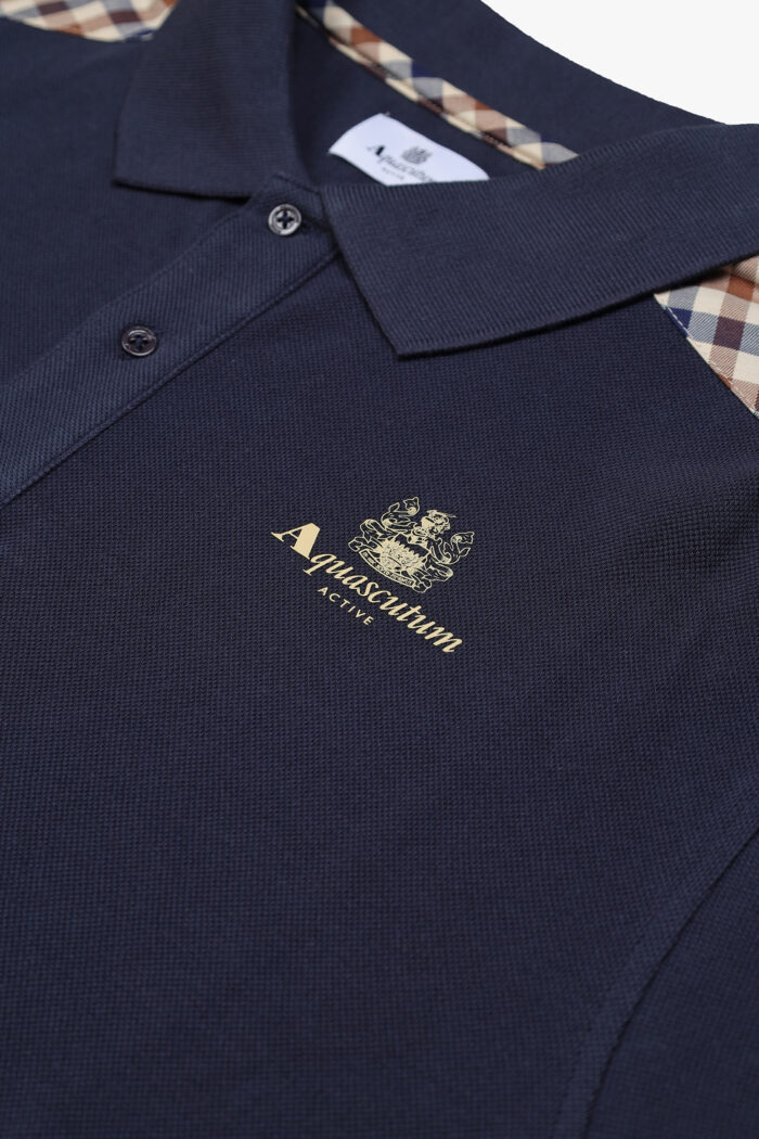 Polo manica lunga Aquascutum Active STRIPES PIQUET POLO L/S Blu – AA_A005_PO005