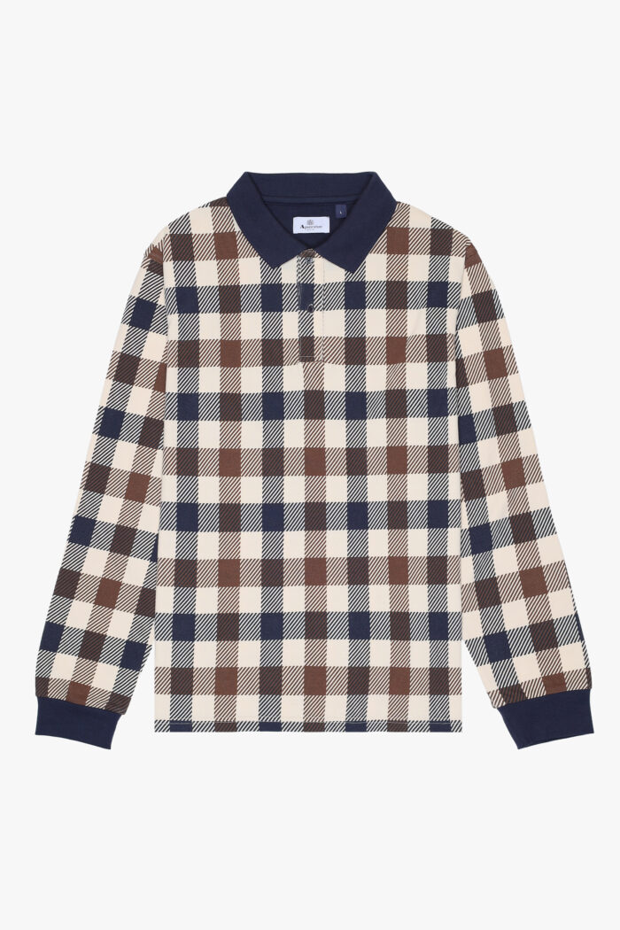 Polo manica lunga Aquascutum Active MACRO ICONIC POLO L/S Macro Club Check