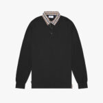 Polo manica lunga Aquascutum Active CLUB CHECK COLLAR POLO L/S Nero - Foto 1