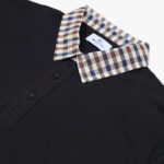 Polo manica lunga Aquascutum Active CLUB CHECK COLLAR POLO L/S Nero - Foto 3