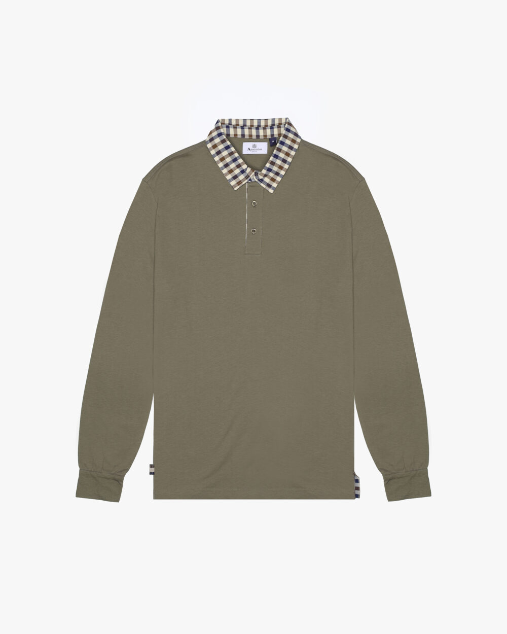 Polo manica lunga Aquascutum Active CLUB CHECK COLLAR POLO L/S Verde Oliva - Foto 1