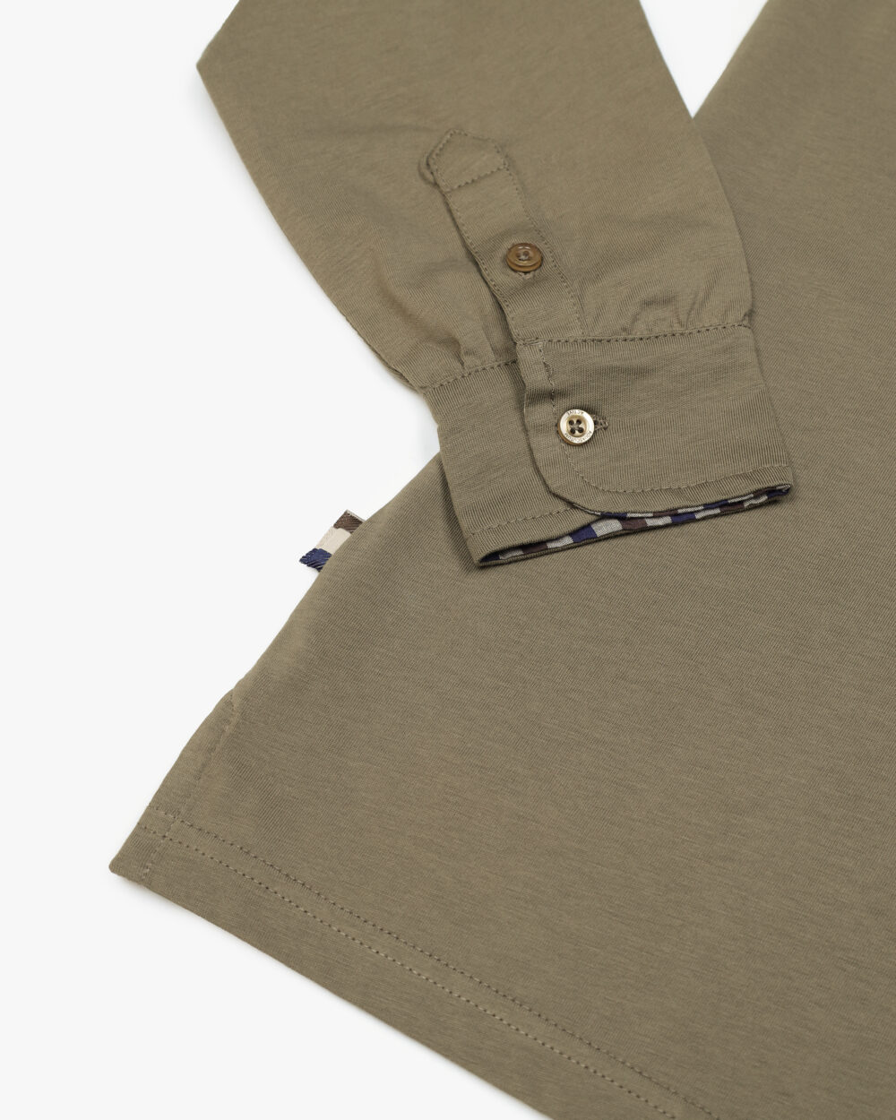 Polo manica lunga Aquascutum Active CLUB CHECK COLLAR POLO L/S Verde Oliva - Foto 4