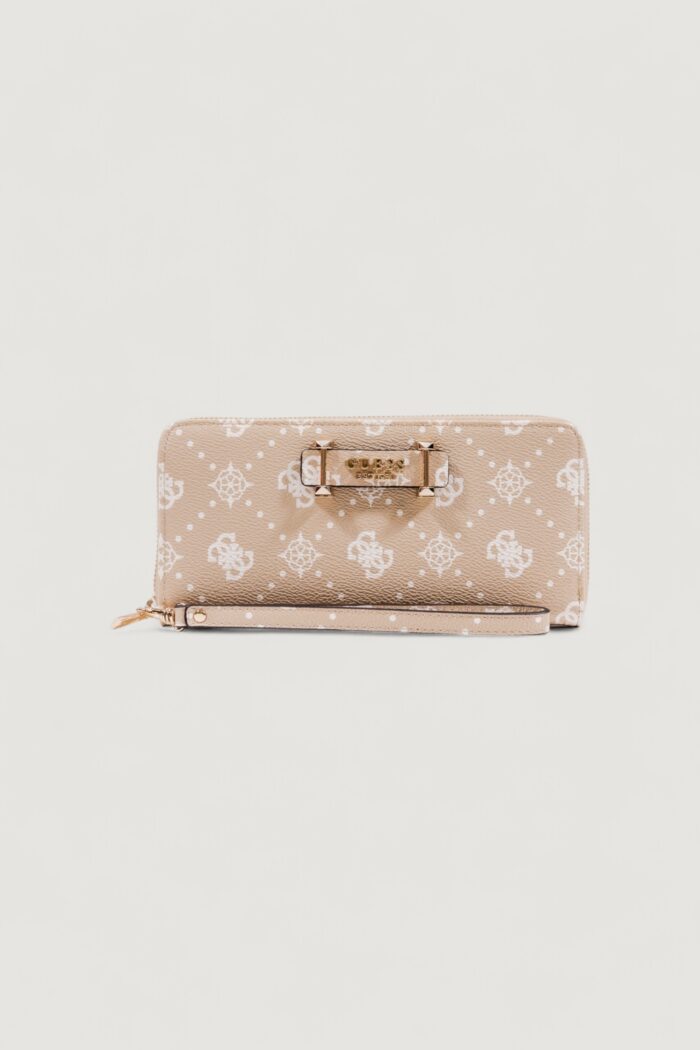Portafoglio grande Guess SILIA SLG LARGE ZIP AROUND Beige