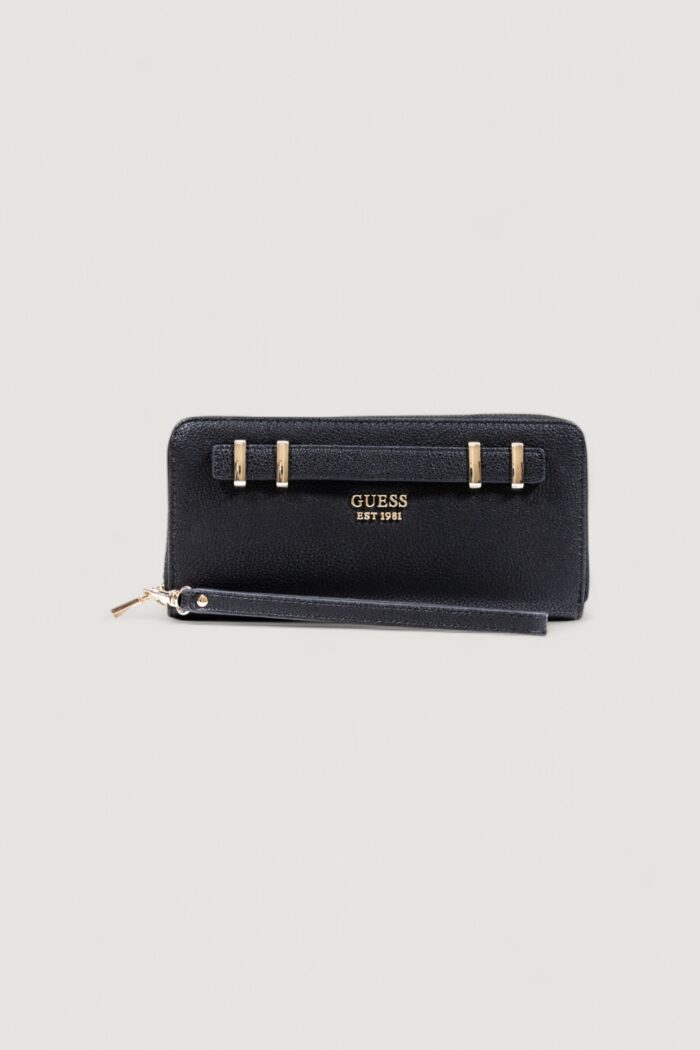 Portafoglio grande Guess GREGORIA SLG LARGE ZIP AROUND Nero