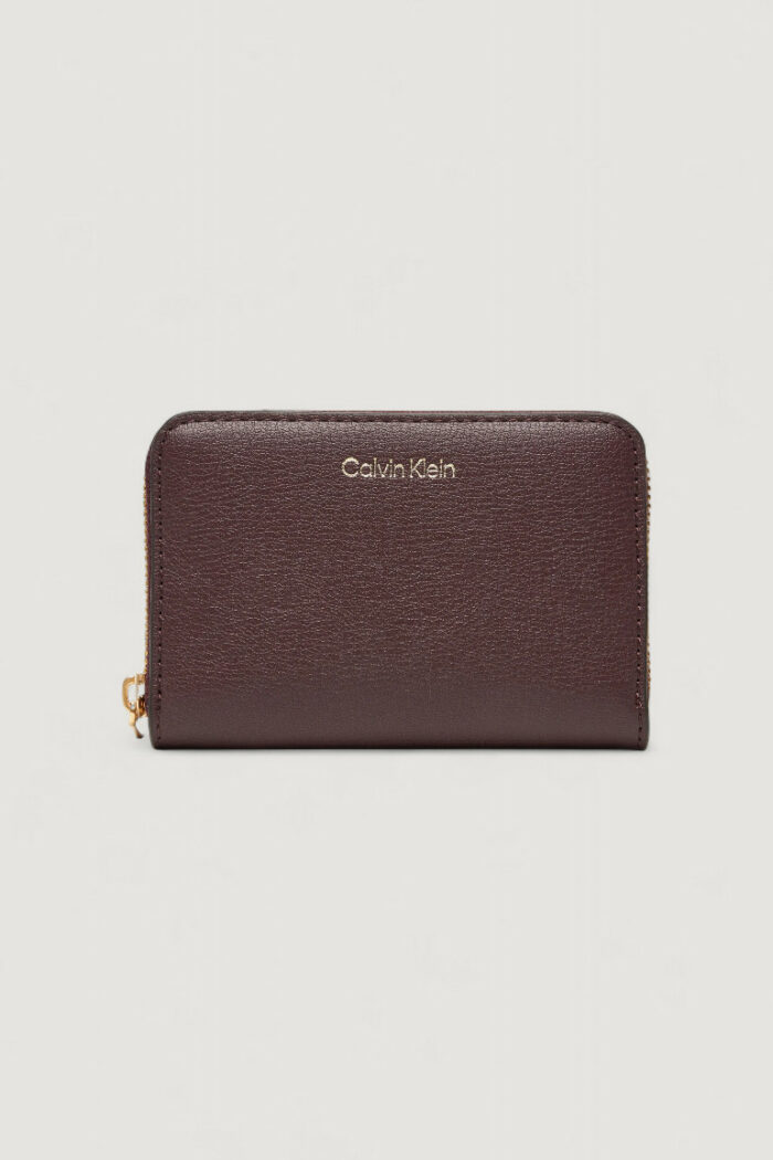 Portafoglio medio Calvin Klein FOIL LOGO MEDIUM ZIP AROUND Caffe’ – LV04F1091G