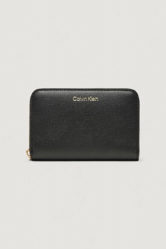 Portafoglio medio Calvin Klein FOIL LOGO MEDIUM ZIP AROUND Nero – LV04F1091G