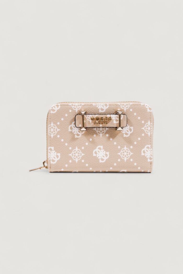 Portafoglio medio Guess SILIA SLG MEDIUM ZIP AROUND Beige