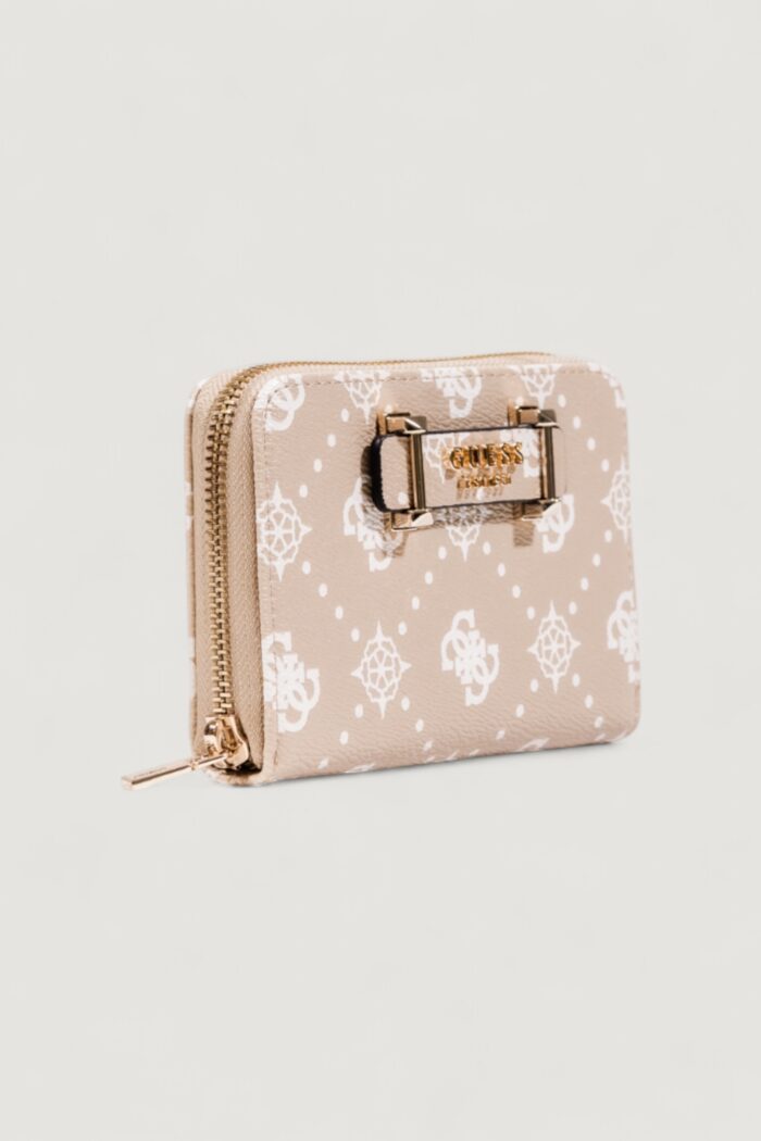 Portafoglio medio Guess SILIA SLG MEDIUM ZIP AROUND Beige