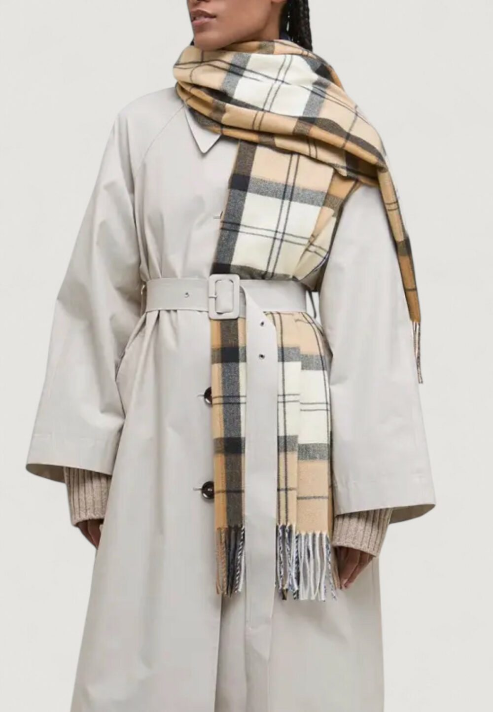 Sciarpa Barbour STANWAY TARTAN WRAP Beige - Foto 5