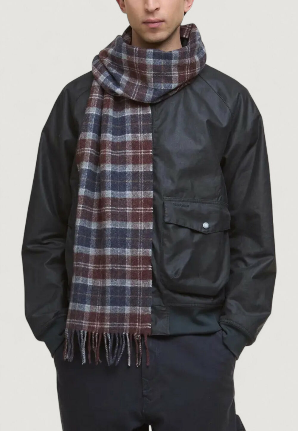 Sciarpa Barbour TARTAN LAMBSWOOL SCARF Marrone-Blu - Foto 5