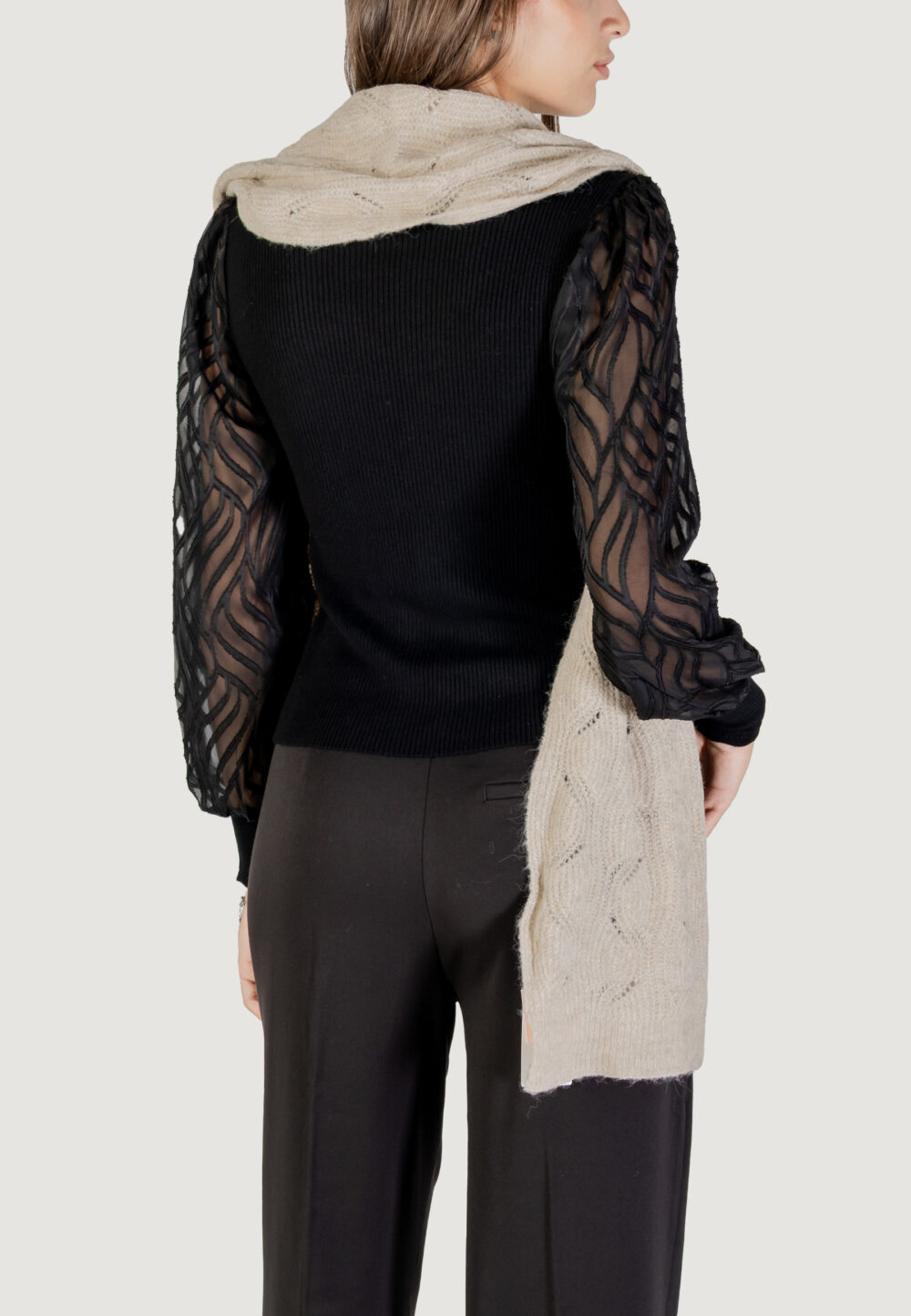 Sciarpa Only ONLAURORA STRUCTURED KNIT SCARF CC Beige - Foto 2