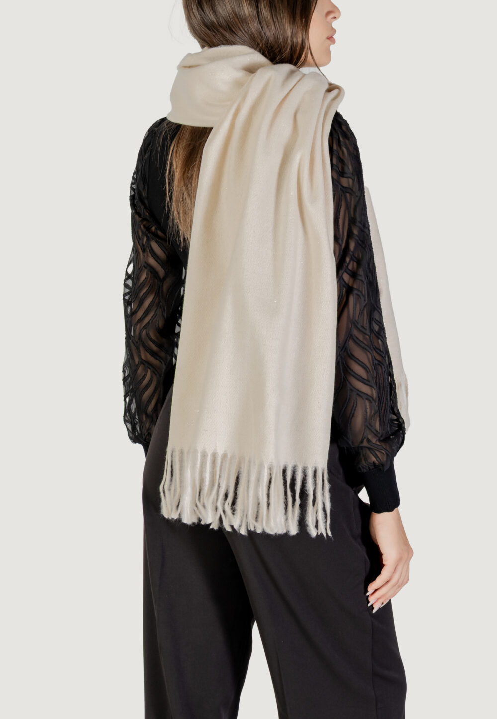 Sciarpa Only ONLLAURA GLITTER SCARF CC Beige chiaro - Foto 4