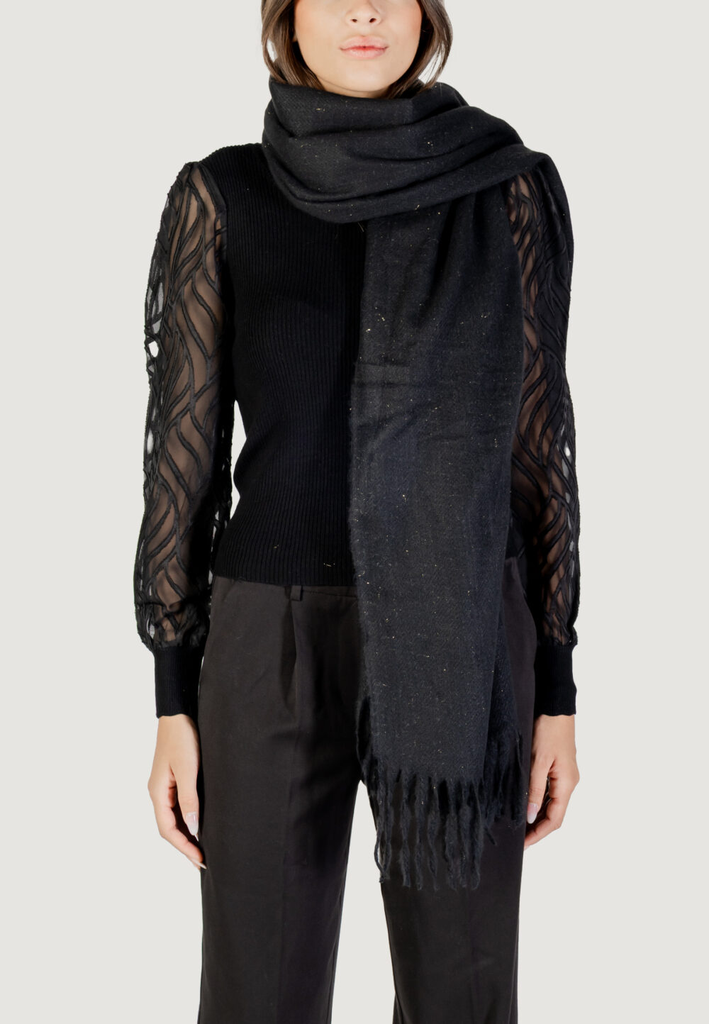 Sciarpa Only ONLLAURA GLITTER SCARF CC Nero - Foto 2