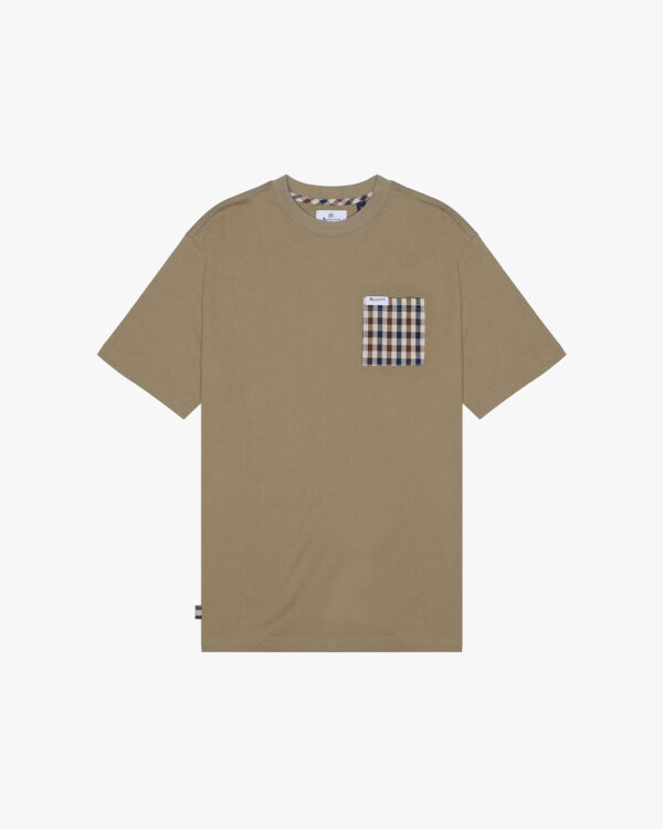T-shirt Aquascutum Active ICONIC POCKET T-SHIRT Beige scuro - Foto 1
