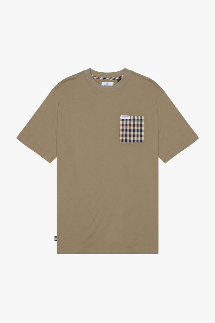 T-shirt Aquascutum Active ICONIC POCKET T-SHIRT Beige scuro – AA_ICON_TS009