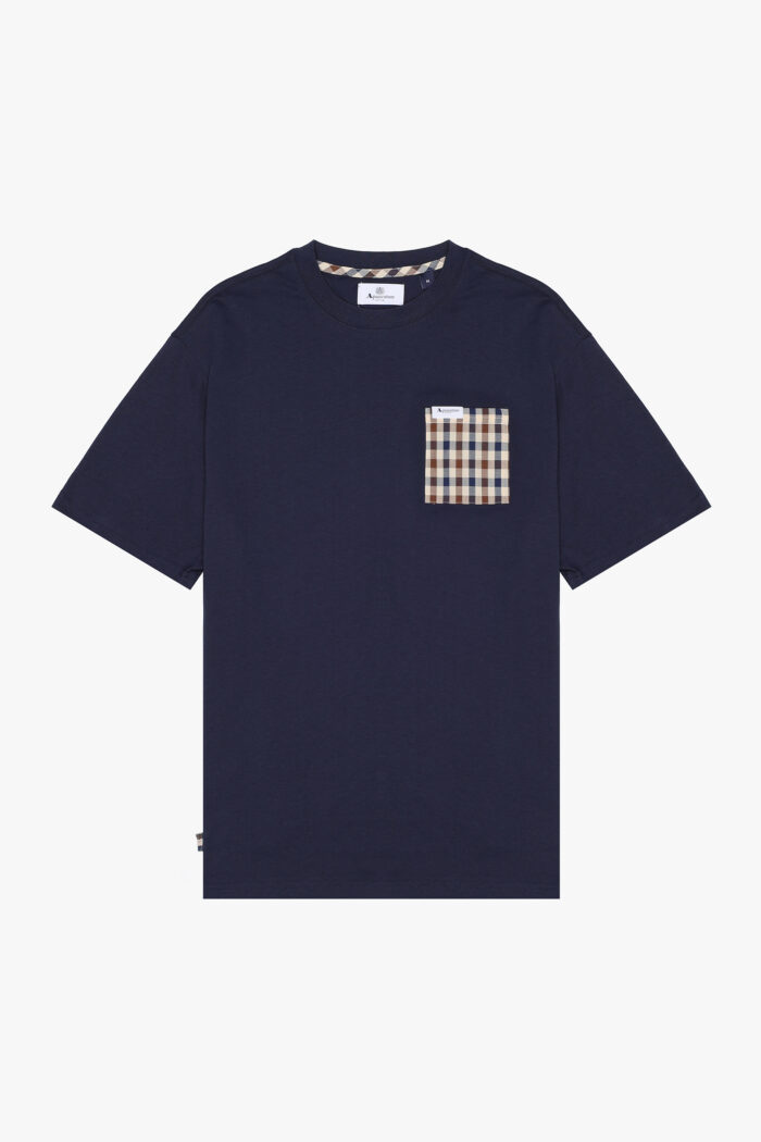 T-shirt Aquascutum Active ICONIC POCKET T-SHIRT Blu – AA_ICON_TS009