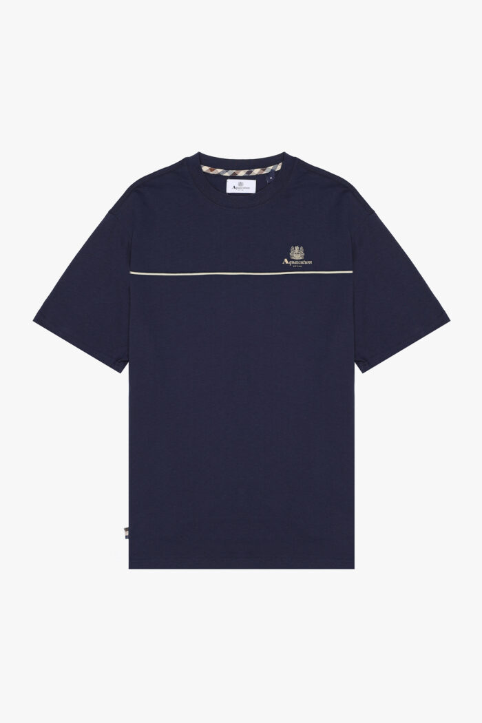 T-shirt Aquascutum Active PIPING LOGO T-SHIRT Blu – AA_A005_TS001