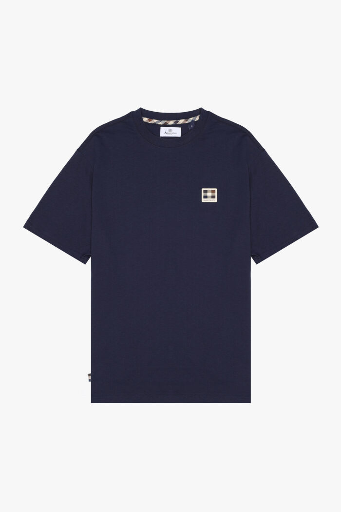 T-shirt Aquascutum Active RUBBER PATCH LOGO T-SHIRT Blu