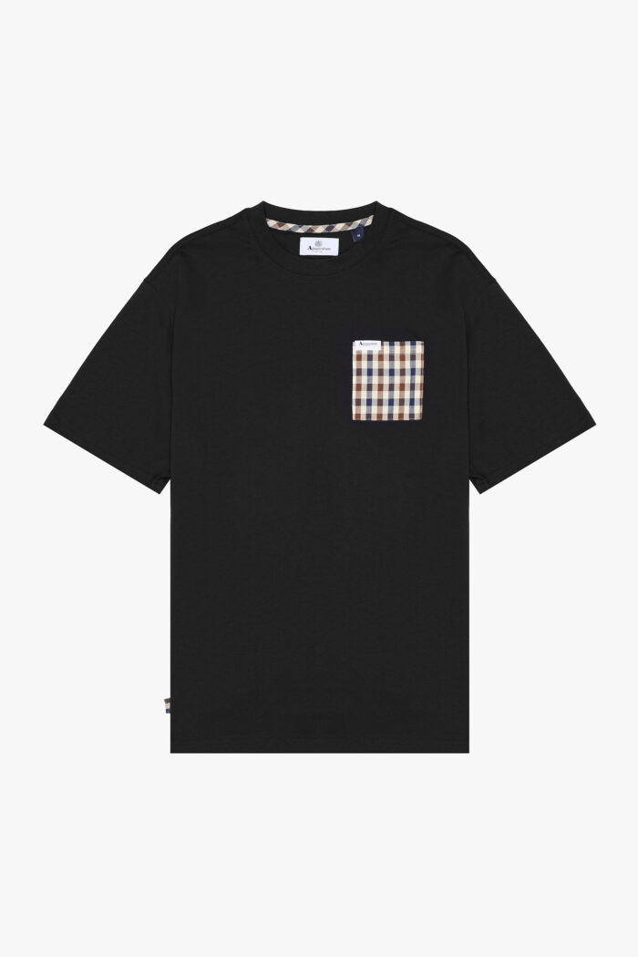 T-shirt Aquascutum Active ICONIC POCKET T-SHIRT Nero – AA_ICON_TS009