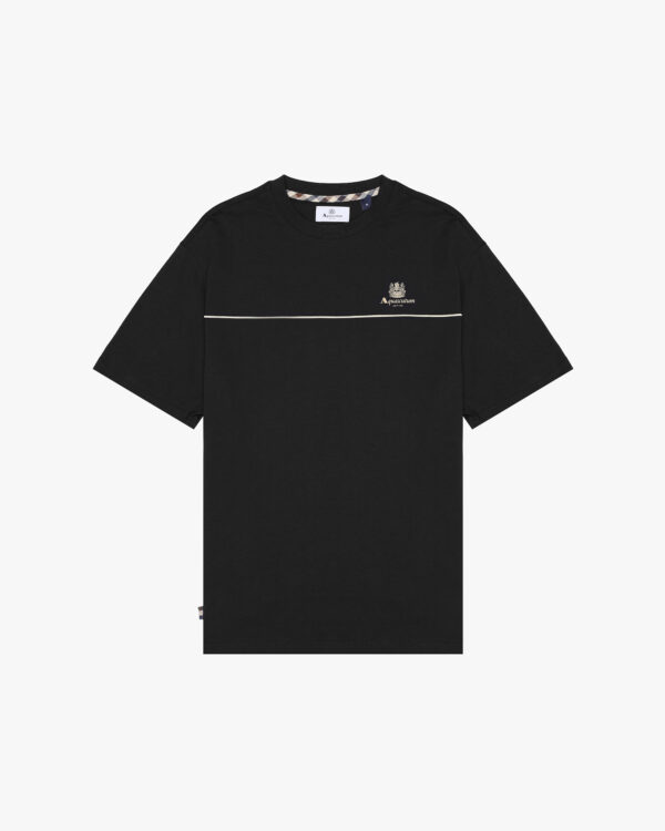 T-shirt Aquascutum Active PIPING LOGO T-SHIRT Nero - Foto 1
