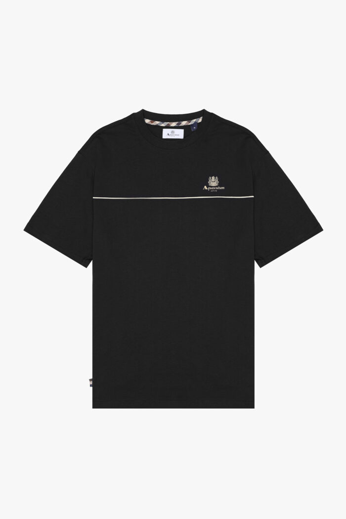 T-shirt Aquascutum Active PIPING LOGO T-SHIRT Nero – AA_A005_TS001