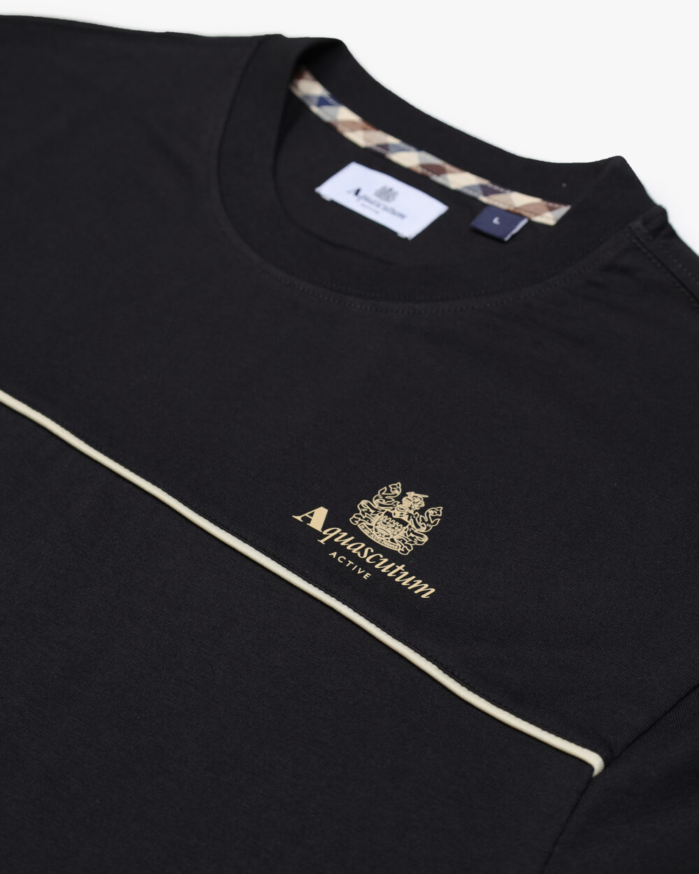 T-shirt Aquascutum Active PIPING LOGO T-SHIRT Nero - Foto 3