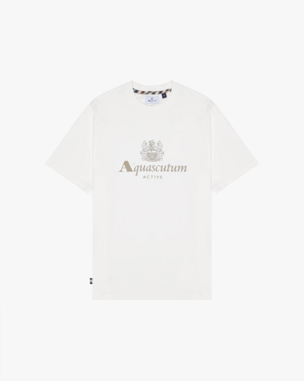 T-shirt Aquascutum Active BIG LOGO T-SHIRT Panna - Foto 1