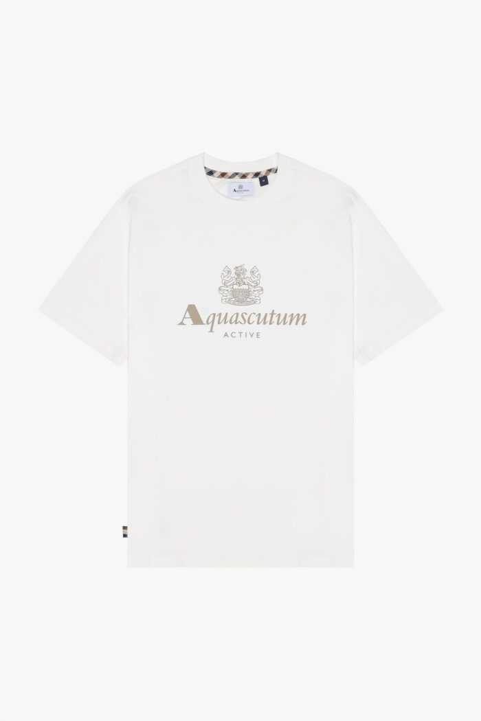 T-shirt Aquascutum Active BIG LOGO T-SHIRT Panna – AA_ICON_TS007