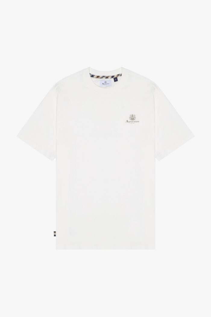 T-shirt Aquascutum Active SMALL LOGO T-SHIRT Panna – AA_ICON_TS006