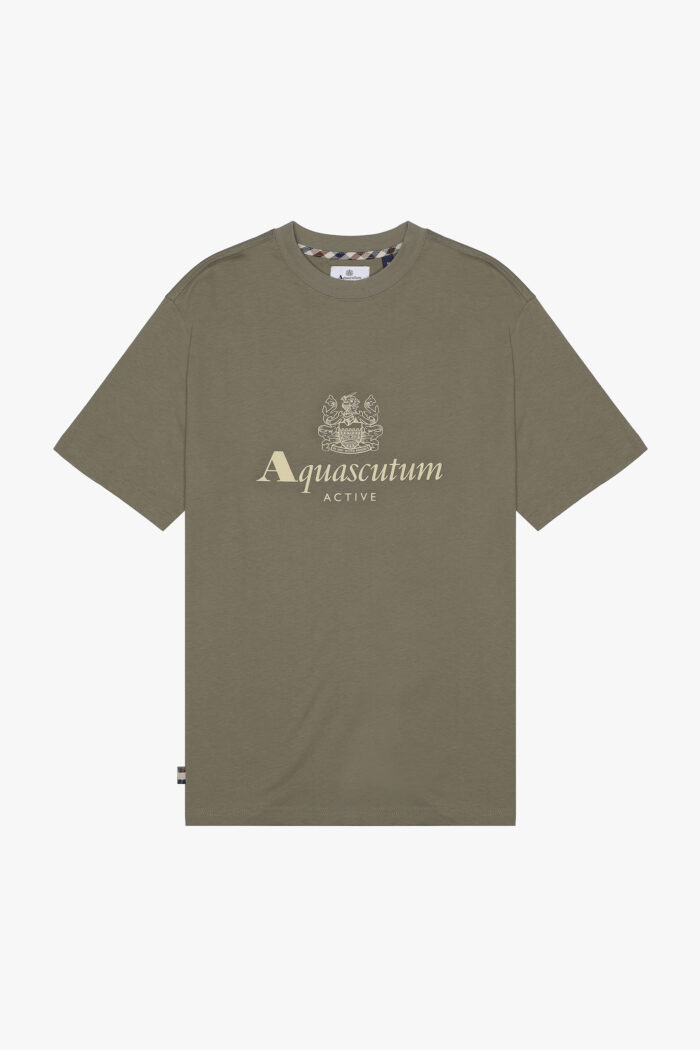 T-shirt Aquascutum Active BIG LOGO T-SHIRT Verde Oliva – AA_ICON_TS007