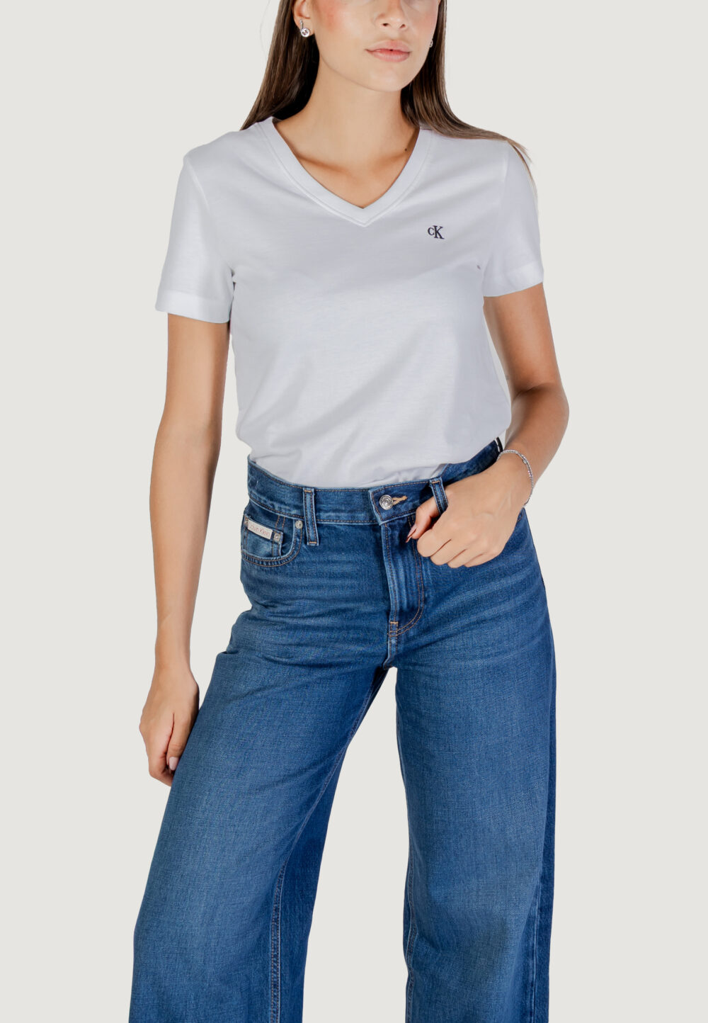T-shirt Calvin Klein Jeans Archive Jersey Vnk Tee EU Bianco - Foto 1
