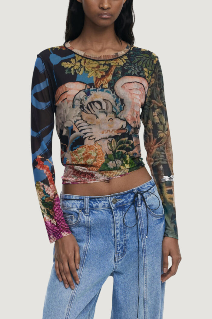 T-shirt manica lunga Desigual TS_DRAGON_LACROIX Azzurro – 25WWTK39
