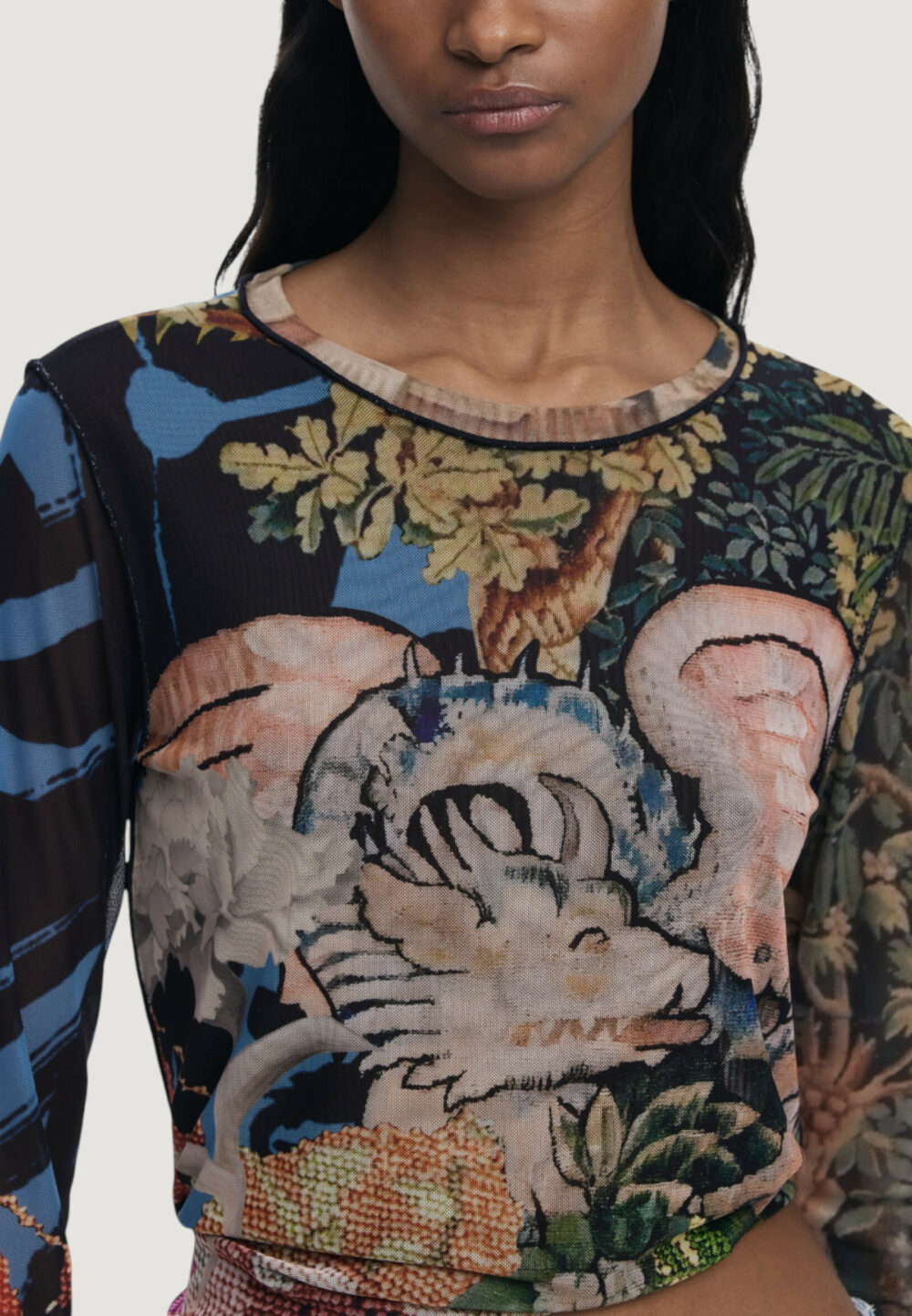 T-shirt manica lunga Desigual TS_DRAGON_LACROIX Azzurro - Foto 2