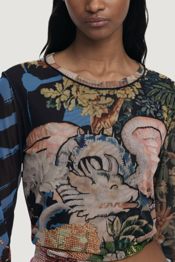 T-shirt manica lunga Desigual TS_DRAGON_LACROIX Azzurro – 25WWTK39