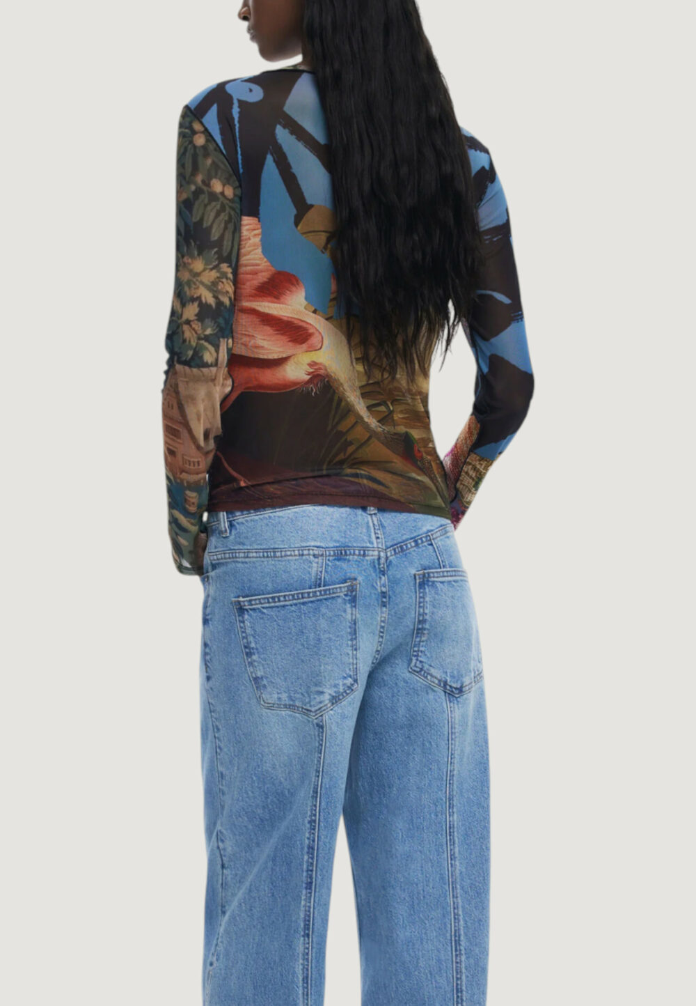 T-shirt manica lunga Desigual TS_DRAGON_LACROIX Azzurro - Foto 3