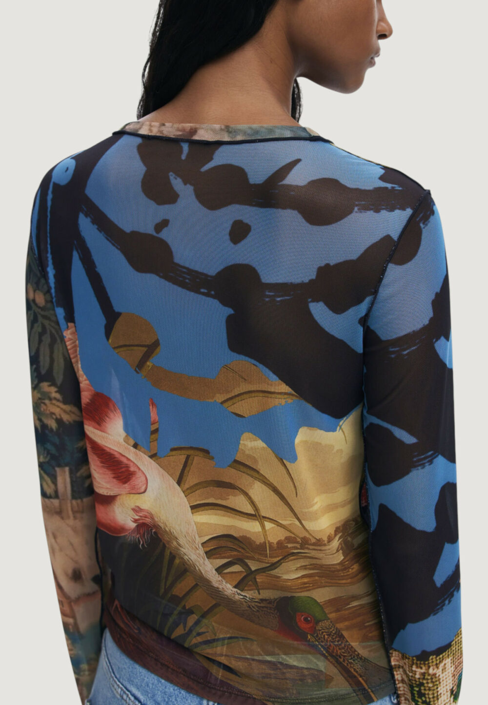 T-shirt manica lunga Desigual TS_DRAGON_LACROIX Azzurro - Foto 4