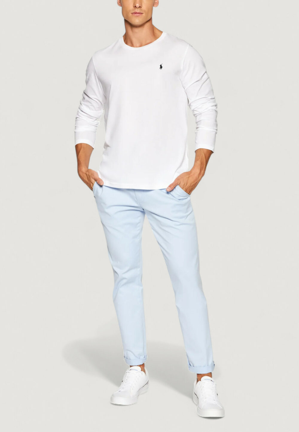 T-shirt manica lunga Ralph Lauren L/S CREW-SLEEP-TOP Bianco - Foto 3