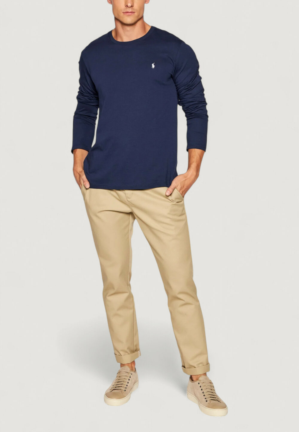 T-shirt manica lunga Ralph Lauren L/S CREW-SLEEP-TOP Blu - Foto 3