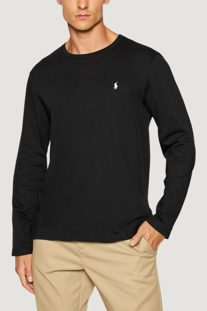T-shirt manica lunga Ralph Lauren L/S CREW-SLEEP-TOP Nero – 714844759001
