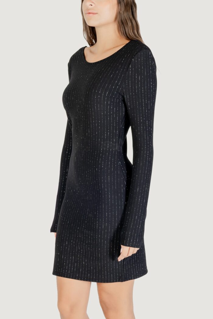 Vestito corto Jacqueline De Yong Jdymary L/S Lurex Openback Dress Jrs Dia Nero