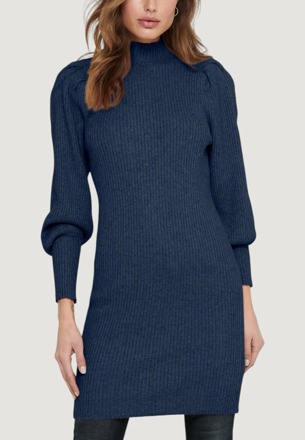 Vestito corto Only ONLKATIA L/S CC KNT Blue Denim - Foto 1