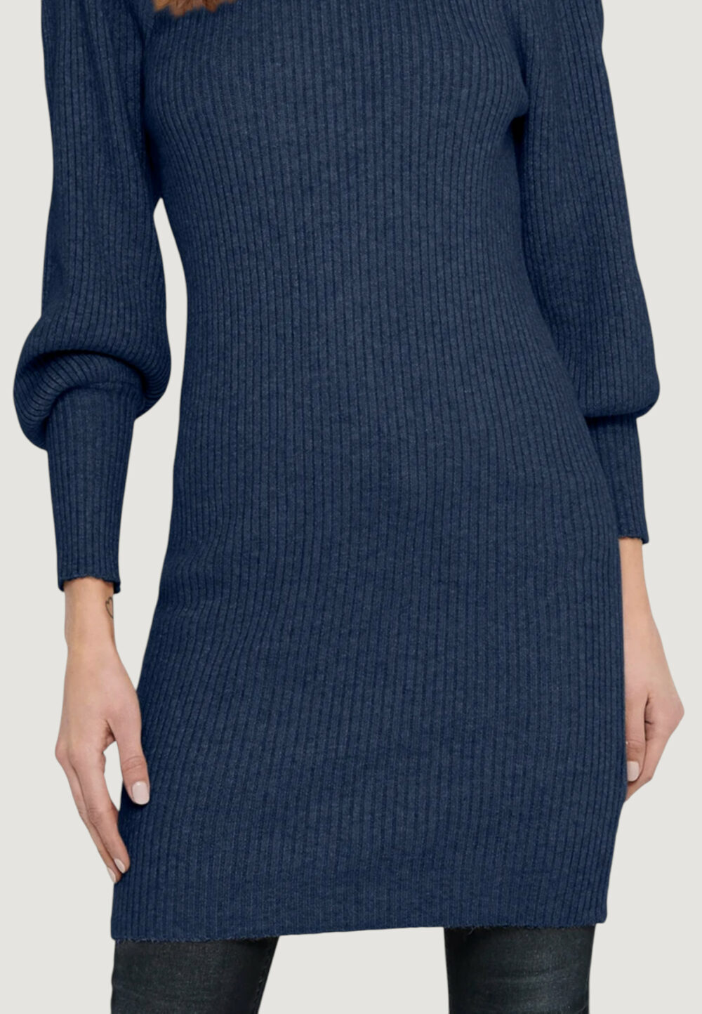 Vestito corto Only ONLKATIA L/S CC KNT Blue Denim - Foto 3