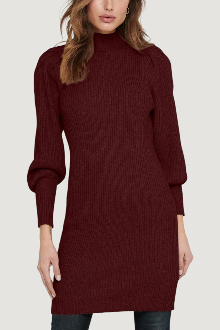 Vestito corto Only ONLKATIA L/S CC KNT Bordeaux